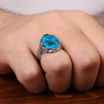 انگشتر فیروزه شجری مردانه کد 30722