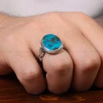 انگشتر فیروزه شجری مردانه کد 30723