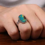 انگشتر فیروزه شجری مردانه کد 30725