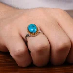 انگشتر فیروزه شجری مردانه کد 30727
