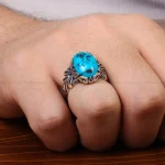 انگشتر فیروزه شجری مردانه کد 30728