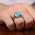 انگشتر فیروزه شجری مردانه کد 30731