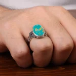انگشتر فیروزه شجری مردانه کد 30734