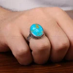 انگشتر فیروزه شجری مردانه کد 30735