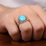 انگشتر فیروزه شجری مردانه کد 30747