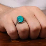 انگشتر فیروزه شجری مردانه کد 30748