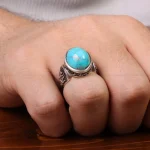 انگشتر فیروزه شجری مردانه کد 30750