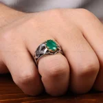 انگشتر زمرد مردانه کد 30751