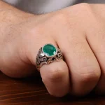 انگشتر زمرد مردانه کد 30754