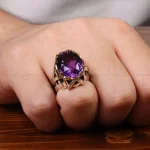 انگشتر آمیتیست مردانه کد 30759