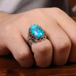 انگشتر فیروزه شجری مردانه کد 30771
