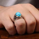 انگشتر فیروزه شجری مردانه کد 30774