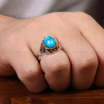 انگشتر فیروزه شجری مردانه کد 30775