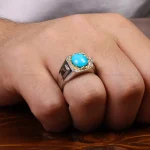 انگشتر فیروزه عجمی مردانه کد 30909