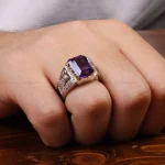 انگشتر آمیتیست مردانه کد 30923