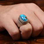 انگشتر فیروزه شجری مردانه کد 30986