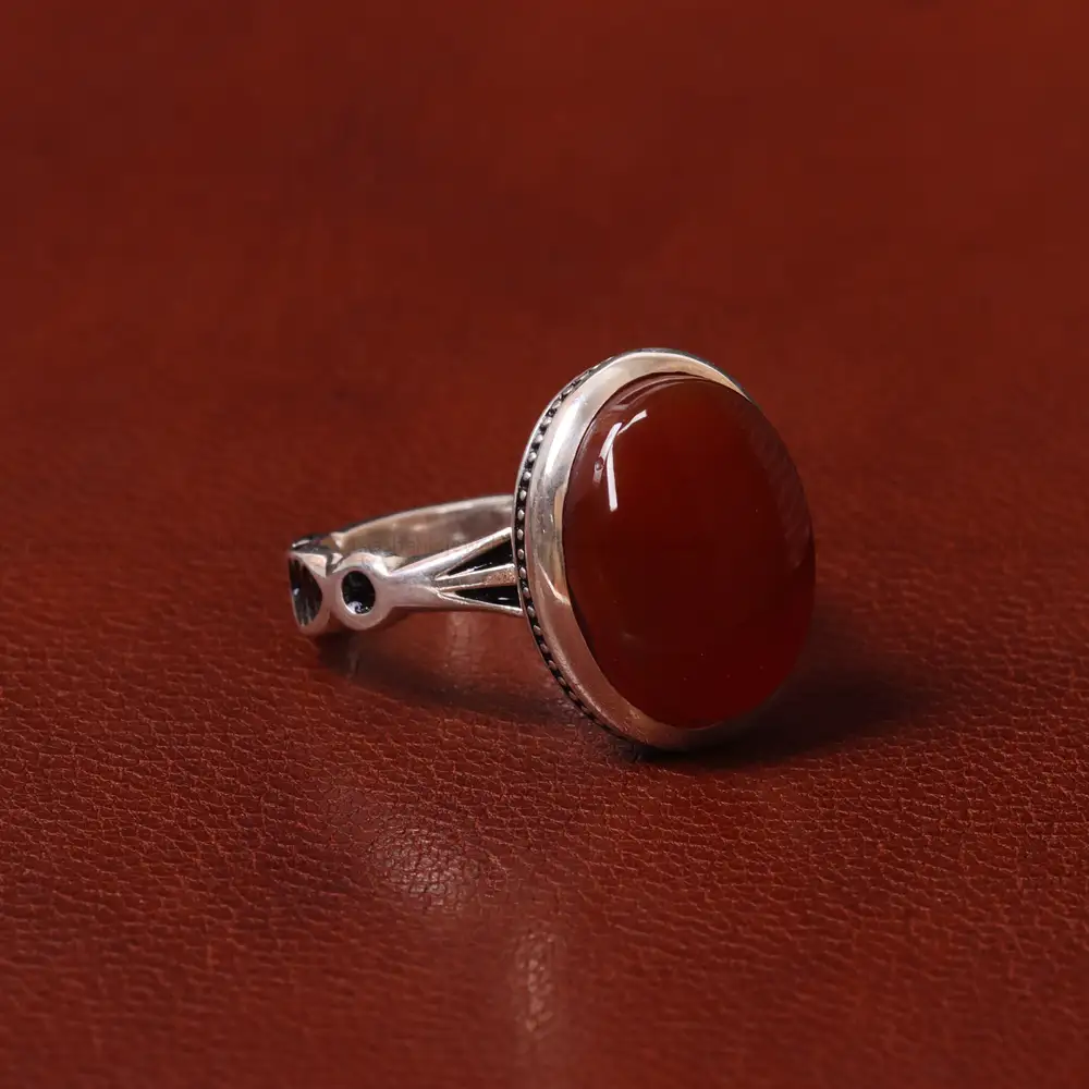 انگشتر عقیق مردانه کد 31043