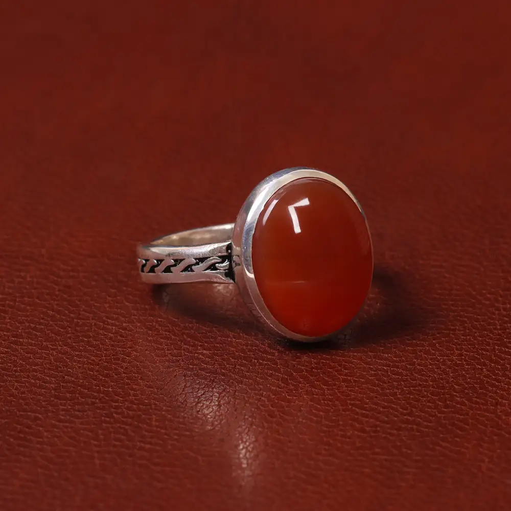 انگشتر عقیق مردانه کد 31054