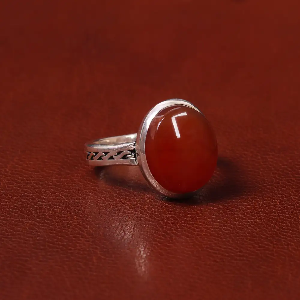 انگشتر عقیق مردانه کد 31055