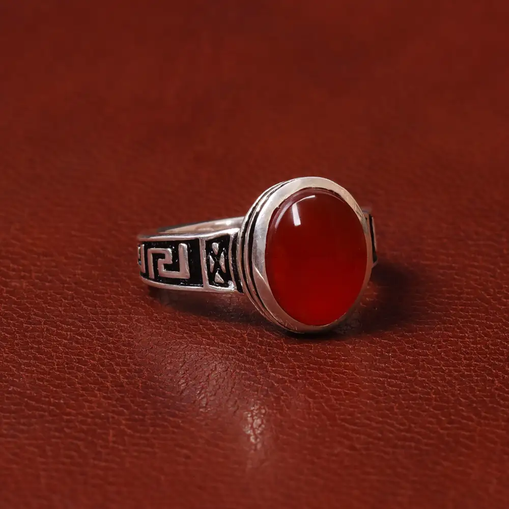 انگشتر عقیق مردانه کد 31057