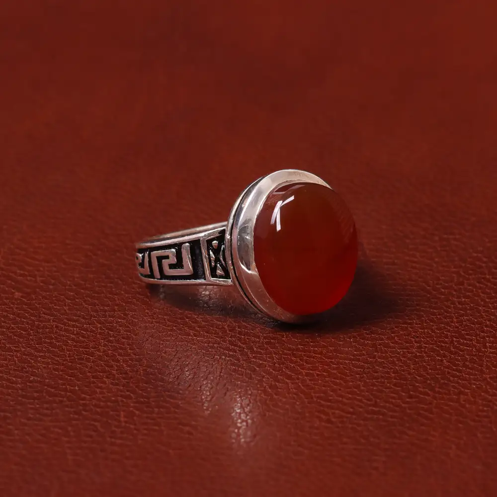 انگشتر عقیق مردانه کد 31058