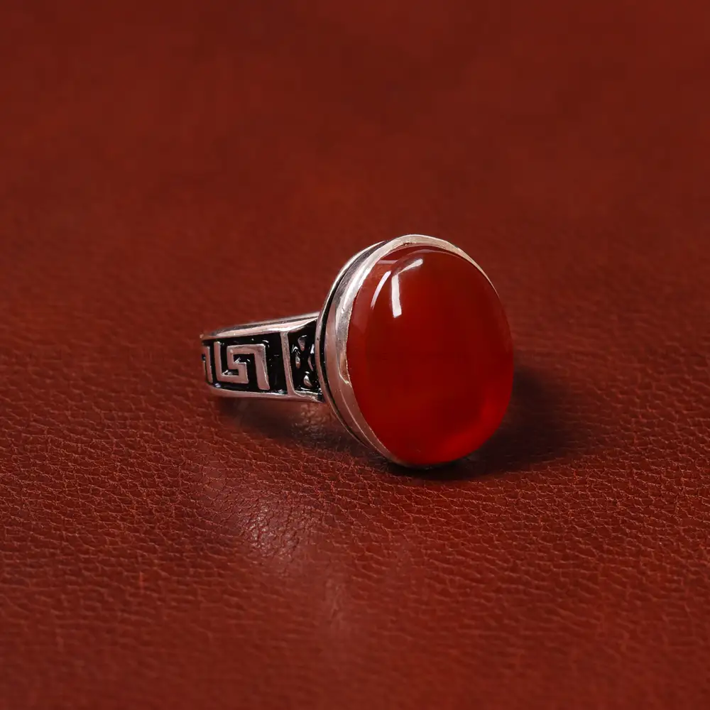 انگشتر عقیق مردانه کد 31072