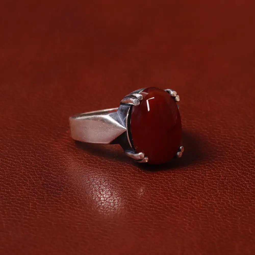 انگشتر عقیق مردانه کد 31075