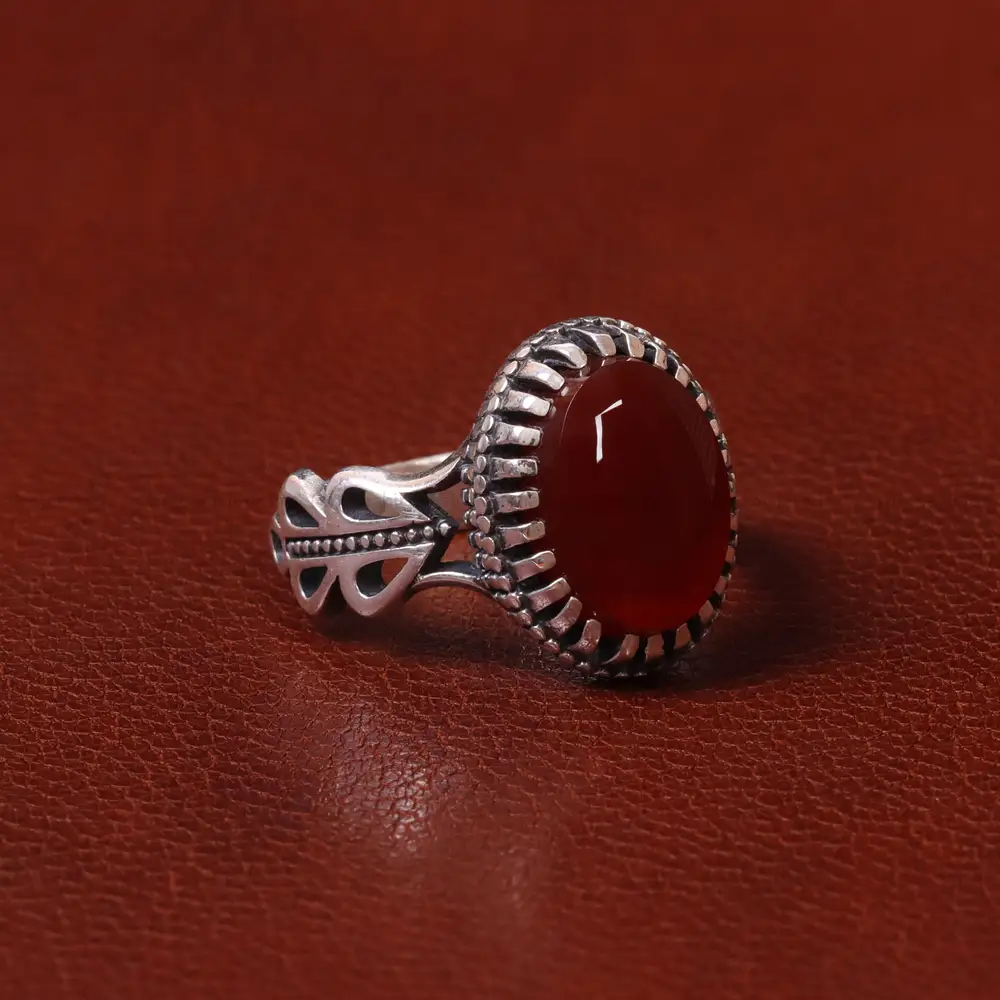 انگشتر عقیق مردانه کد 31076