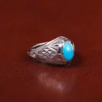 انگشتر فیروزه عجمی مردانه کد 31111