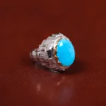 انگشتر فیروزه عجمی مردانه کد 31115