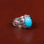 انگشتر فیروزه عجمی مردانه کد 31134