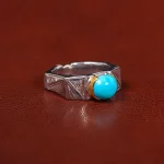 انگشتر فیروزه عجمی مردانه کد 31144