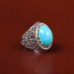 انگشتر فیروزه شجری مردانه کد 31150