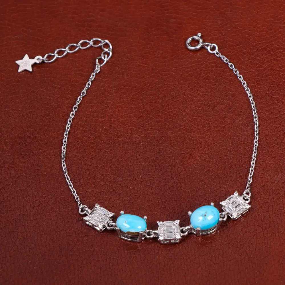 دستبند فیروزه زنانه کد 31166