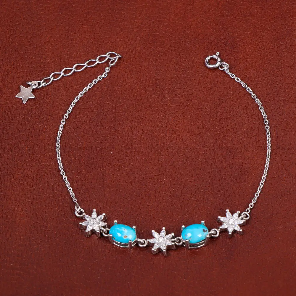 دستبند فیروزه زنانه کد 31168