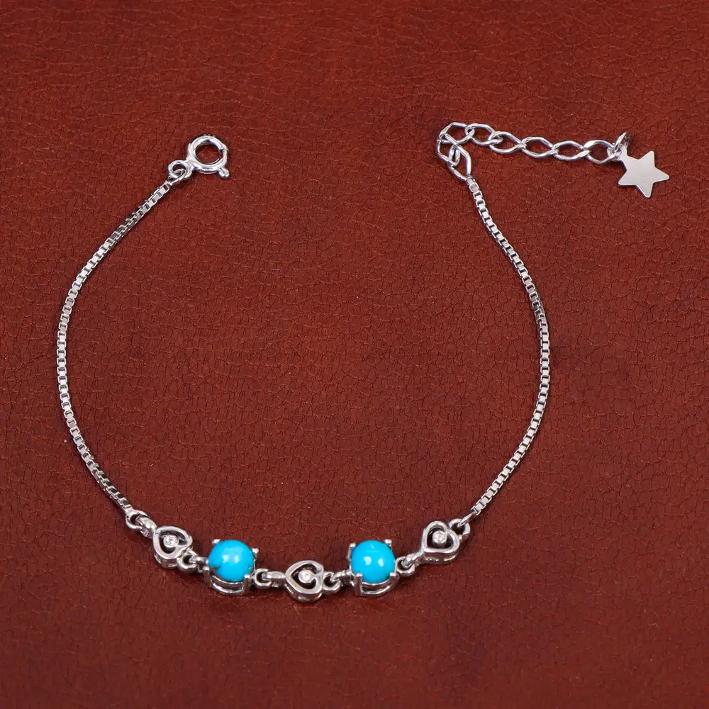 دستبند فیروزه زنانه کد 31169