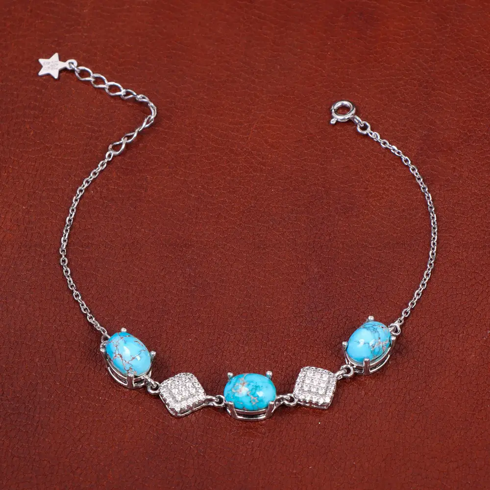 دستبند فیروزه زنانه کد 31171