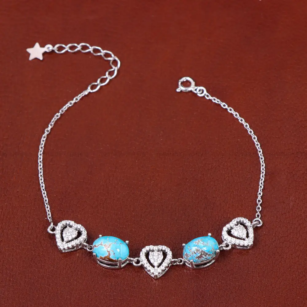 دستبند فیروزه زنانه کد 31177