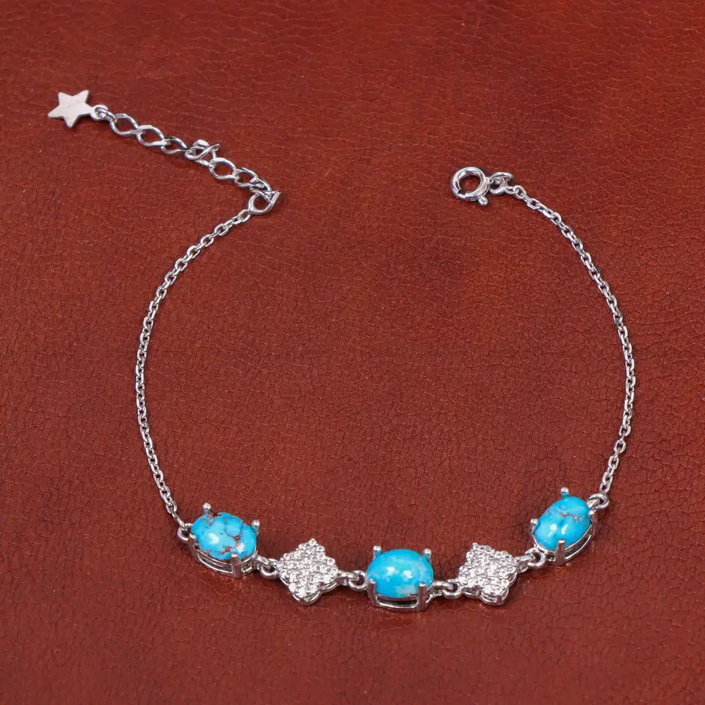 دستبند فیروزه زنانه کد 31178