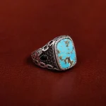 انگشتر فیروزه شجری مردانه کد 31197