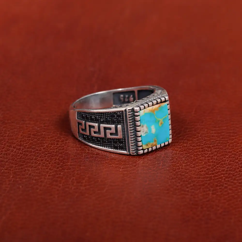 انگشتر فیروزه شجری مردانه کد 31212