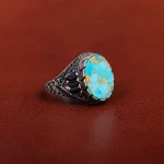 انگشتر فیروزه شجری مردانه کد 31214