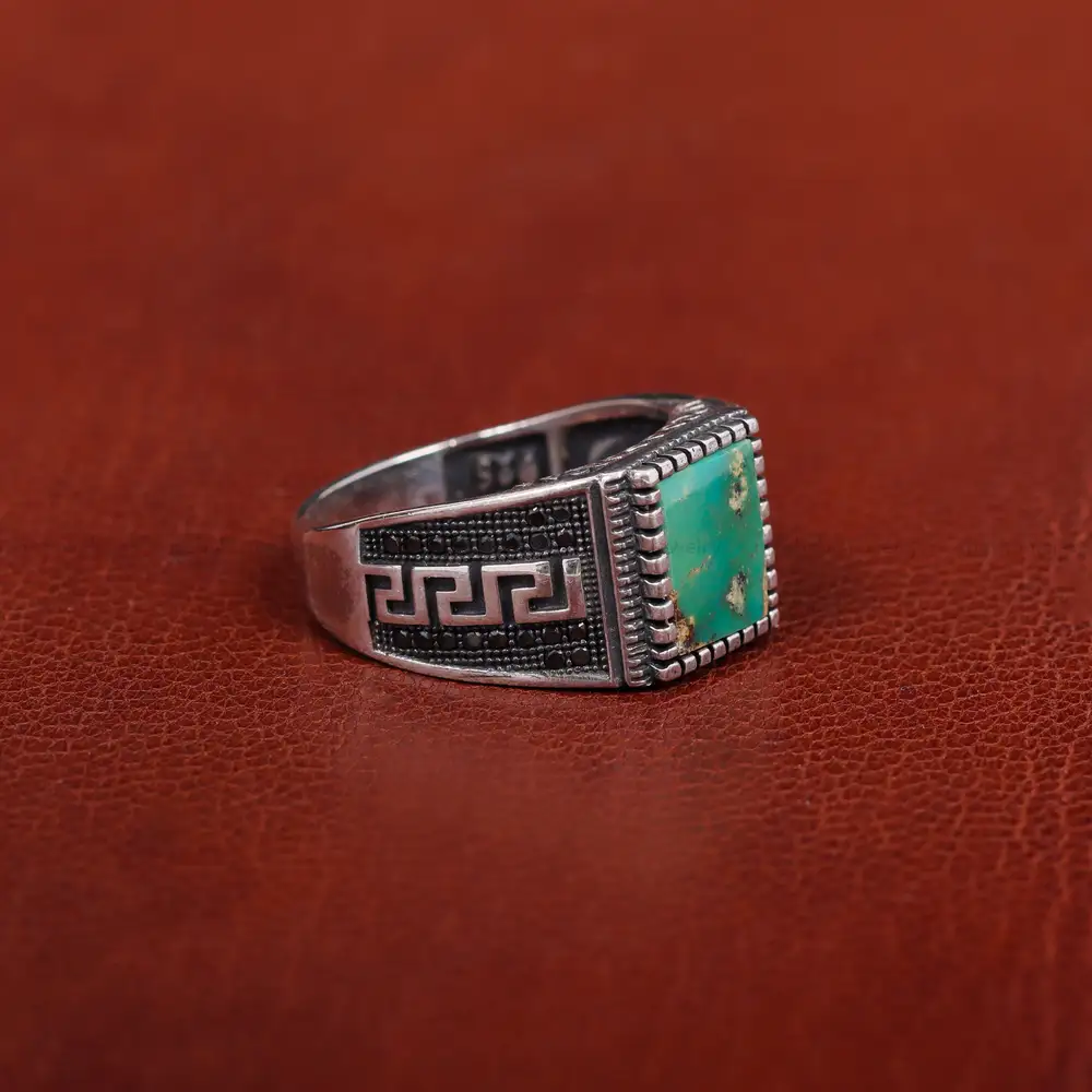 انگشتر فیروزه شجری مردانه کد 31215