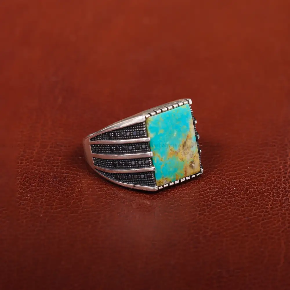 انگشتر فیروزه شجری مردانه کد 31222