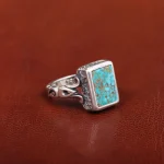 انگشتر فیروزه شجری مردانه کد 31225