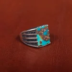 انگشتر فیروزه شجری مردانه کد 31226