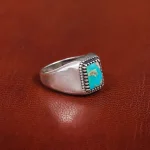 انگشتر فیروزه شجری مردانه کد 31227