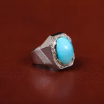 انگشتر فیروزه عجمی مردانه کد 31231