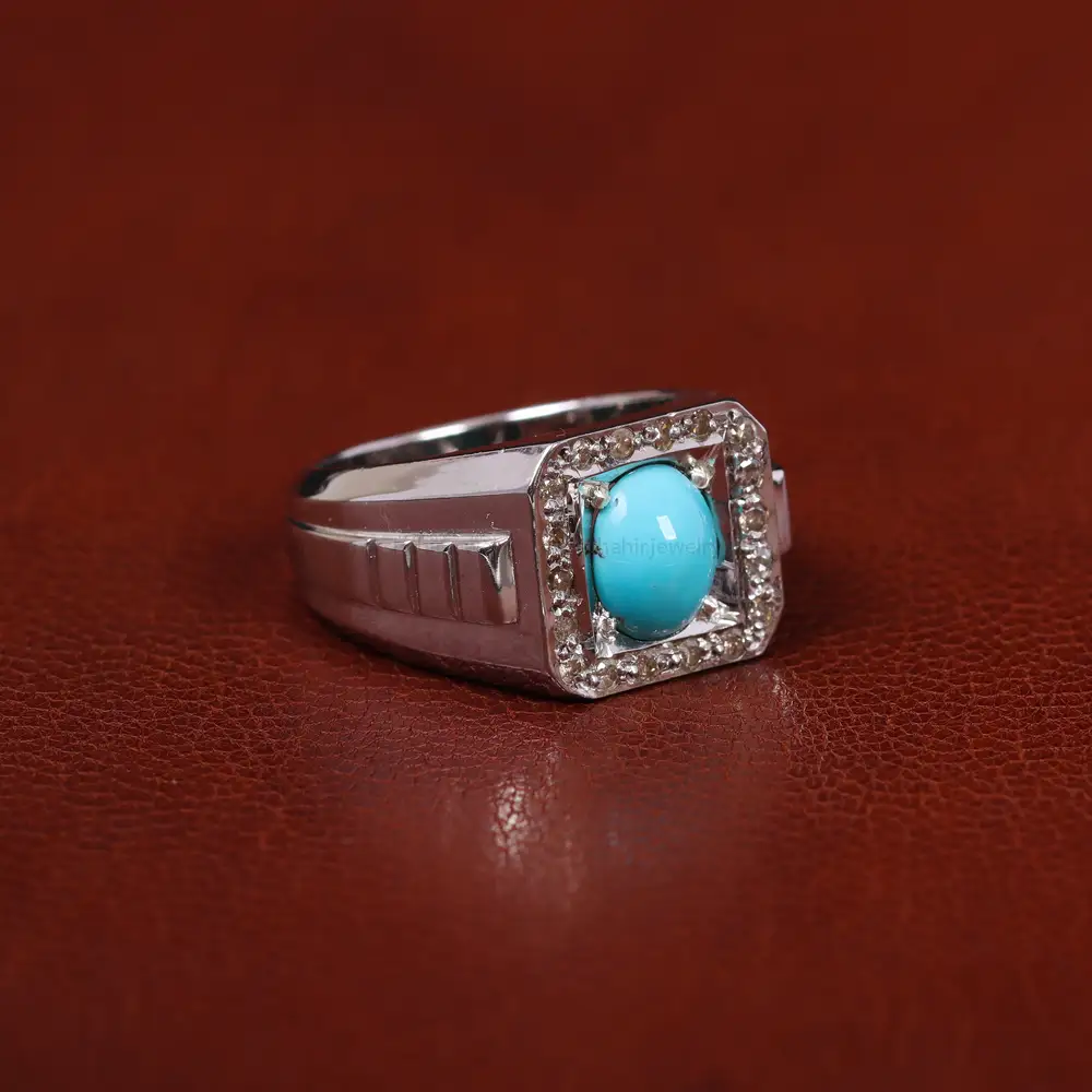 انگشتر فیروزه عجمی مردانه کد 31232