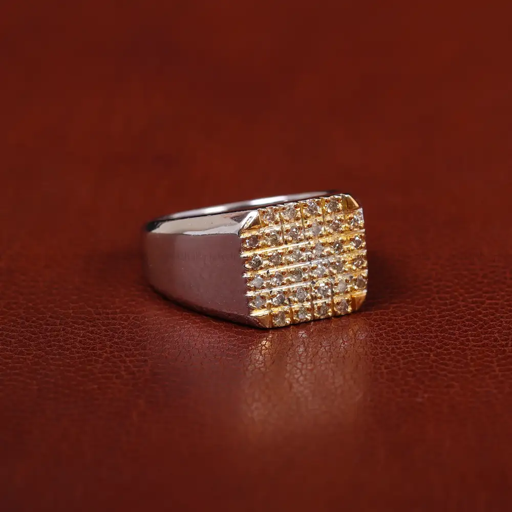 انگشتر صفحه برلیان مردانه کد 31243